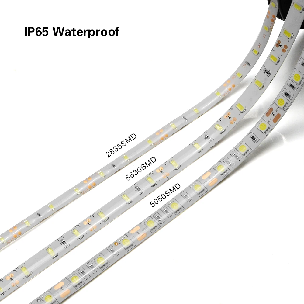 Taśma LED 5050 5630 2835 światła RGB 12V 5M elastyczna domowa lampa dekoracyjna kuchenna wodoodporna 300 taśma LED taśma z diodami 60LEDs/M