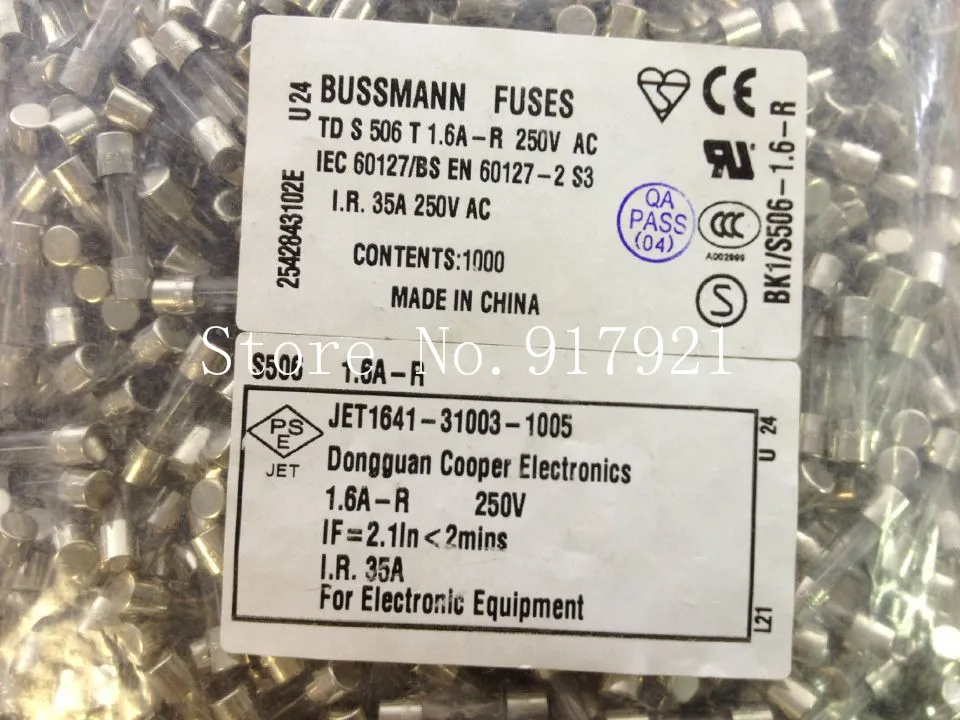 United States - BK1/S506-1.6-R 1.6A K1/S506-6.3-R 6.3A K1/S506-8-R 8A K1/S506-2-R 2A 250VTDS 506T FUSES 5X20--200pcs/lot