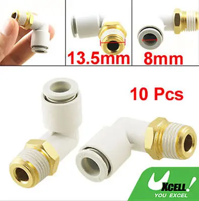 

10 Pcs Push in to Connect Pneumatic Elbow Fitting 1/4" PT x 5/16" Tube