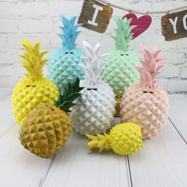1PC Pineapple Piggy Bank Money Box Coin Bank Resin Saving Box Penny Bank Storage Jar Decoration Safe Box Save Cans MO 001