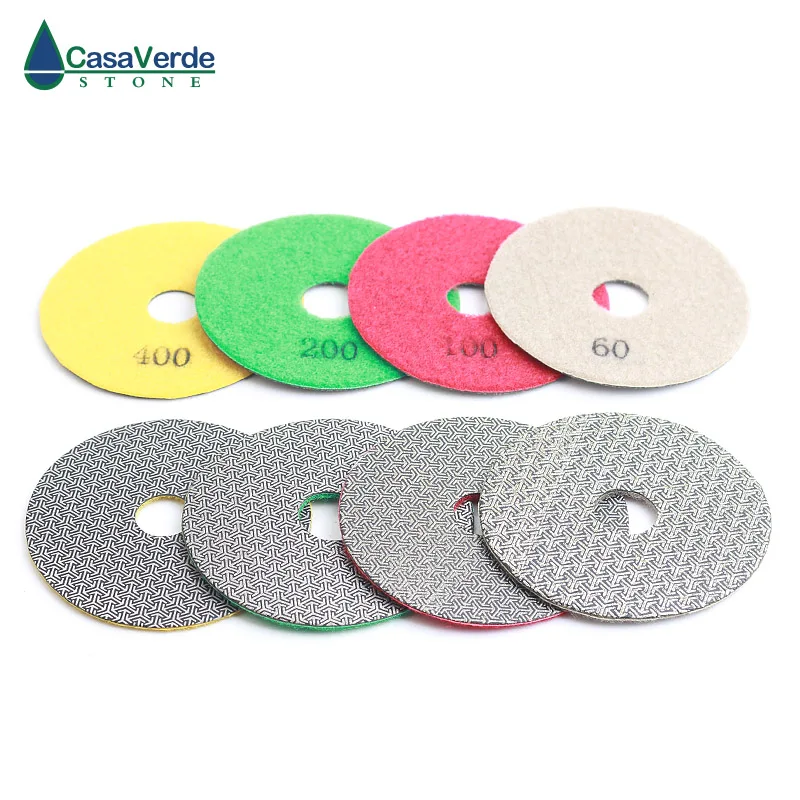 Free Shipping  4 Inch Electroplated Polishing Pads Dry And Wet For Grinding Granite Abrasive