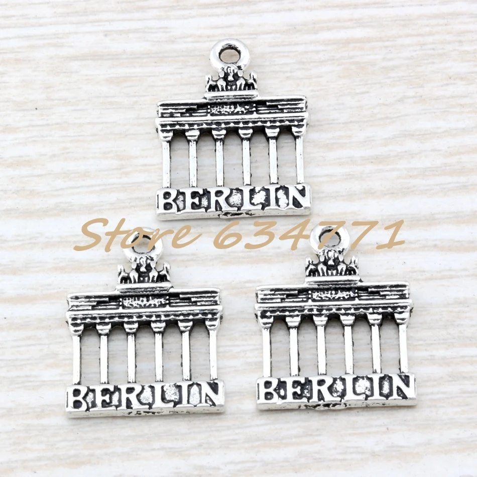 10 sztuk Alloy Brandenburg Gate Berlin Landmark Trip Charm zawieszki na komponenty do wyrobu biżuterii 18*23.5mm A-106