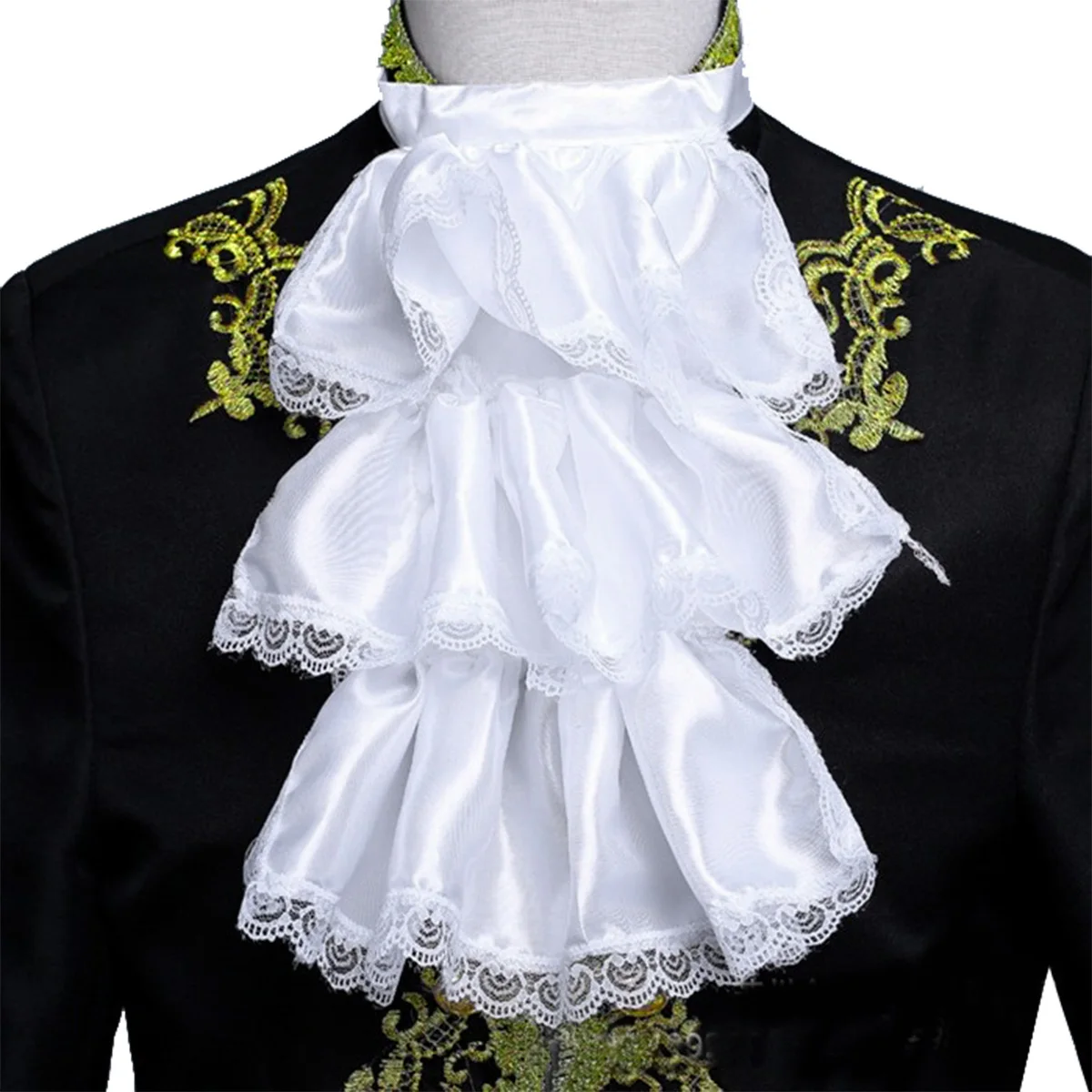 Vitoriana com renda Jabot e punhos para adultos e crianças, acessório para festa de palco, pirata medieval steampunk, colar destacável