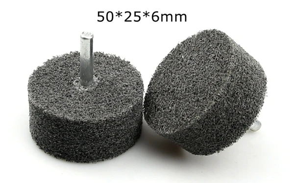 10 Stück 1/4 Zoll 6 mm Schaft montiert Vlies-Einheit aus Nylonfaser, Klappe, Polierscheibe, Bohrer, Stabschleifer-Zubehör – Detail 3