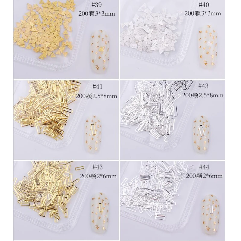 1Pack(500pcs) Nail Stones Multi-shapes Gold Nail Jewelry Fashion Charm Small Gravel Glitter Rhinestone For Nail Studs Stones