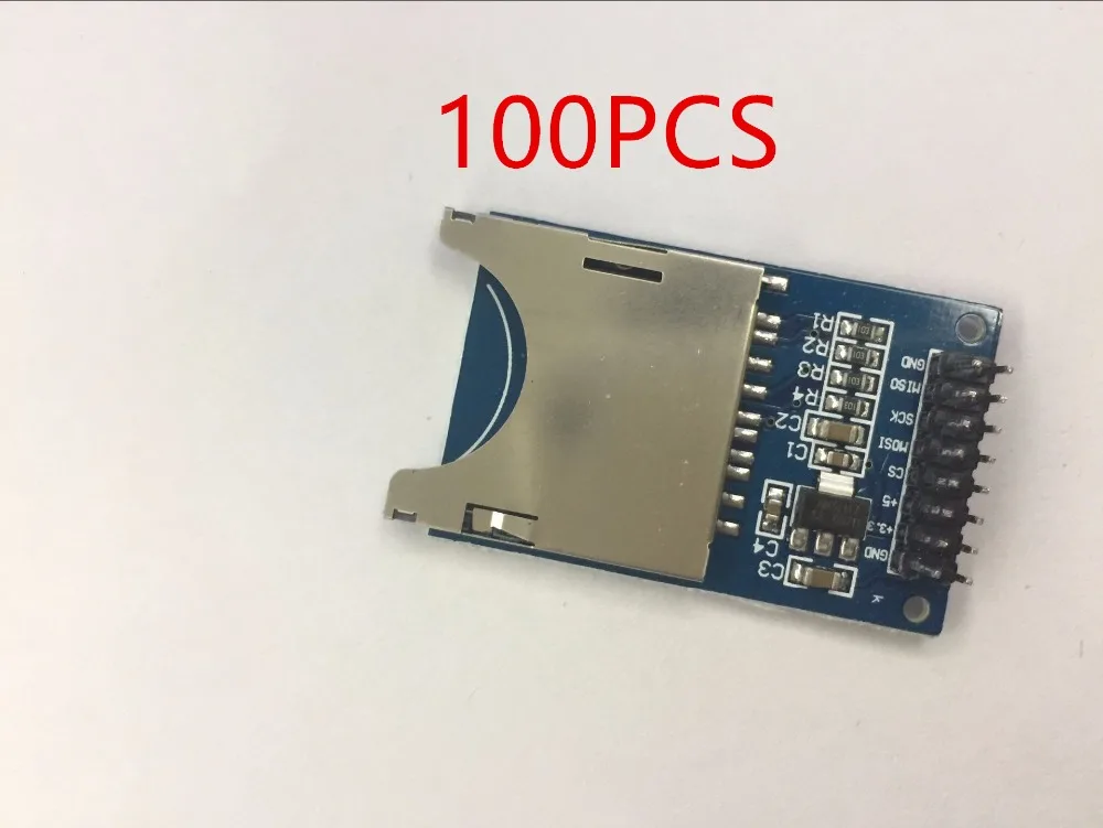 100PCS Smart Electronics Reading and Writing Module SD Card Module Slot Socket Reader ARM MCU for arduino DIY Starter Kit