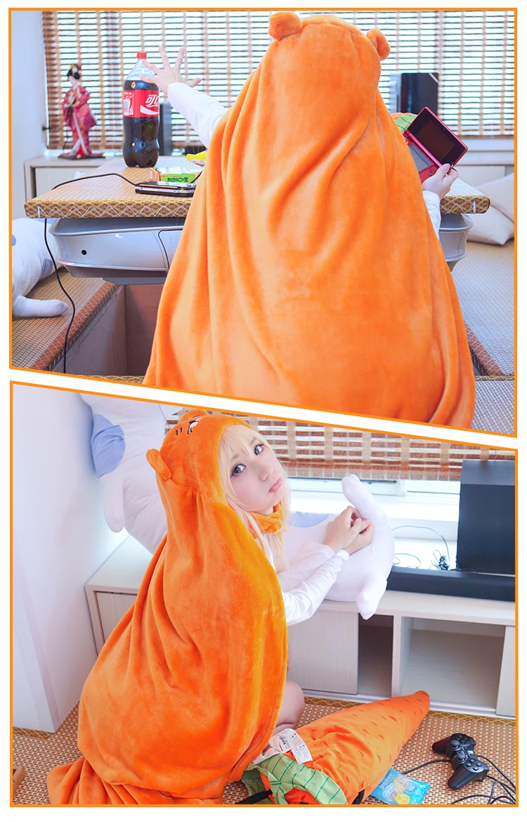 Himouto! Umaru-chan Cloak Anime Umaru chan Doma Umaru Cosplay Costume Flannels Cloaks Blanket Soft Cap Hoodie