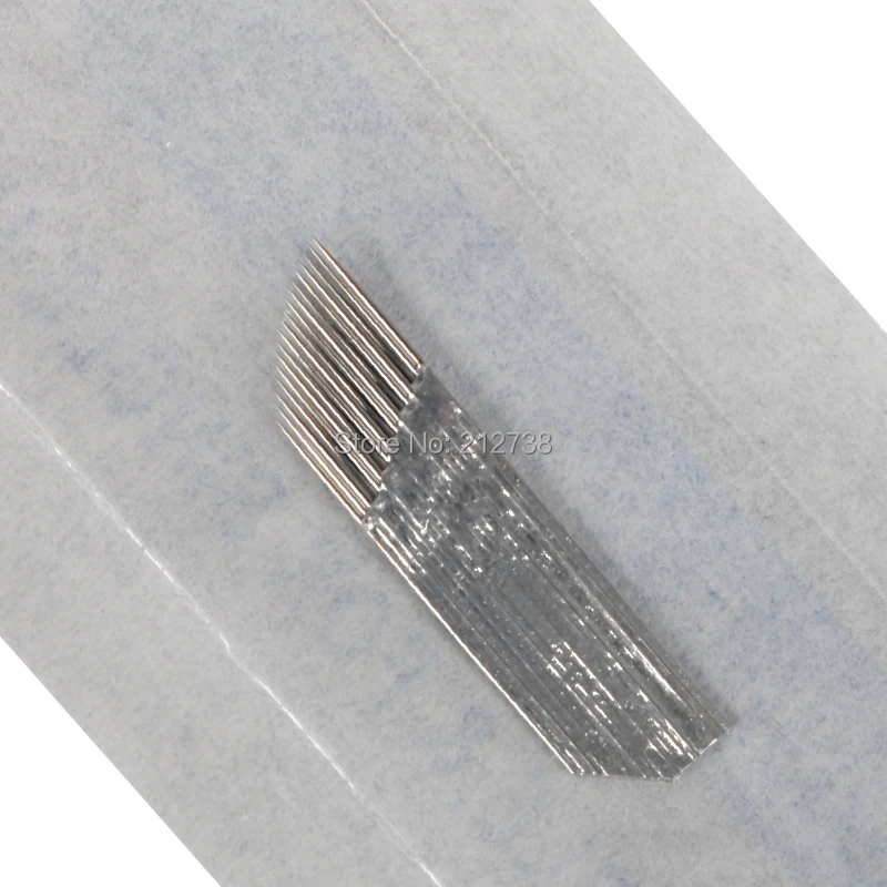 Free Shipping 200pcs  Microblading Needles 3 rows 18 pins Blades Tattoo Needles For Permanent Microblading Embroidery Pen-B5