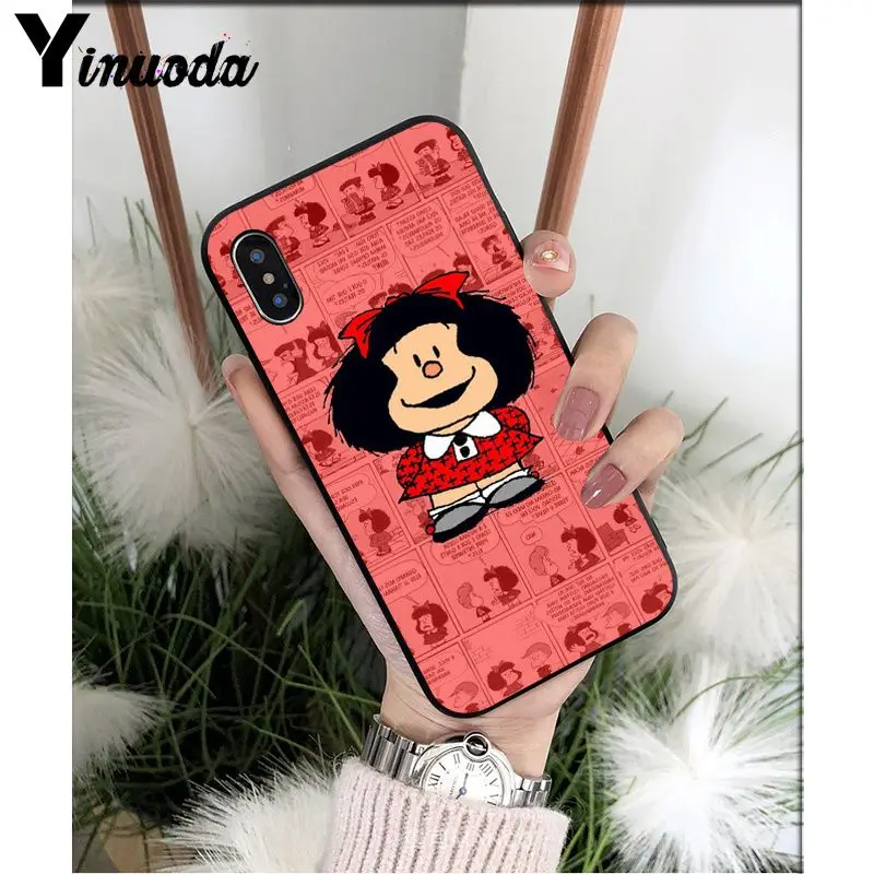 Yinuoda cartoon Mafalda DIY Printing Drawing Phone Case cover Shell for Apple iPhone 8 7 6 6S Plus X XS MAX 5 5S SE XR Cover