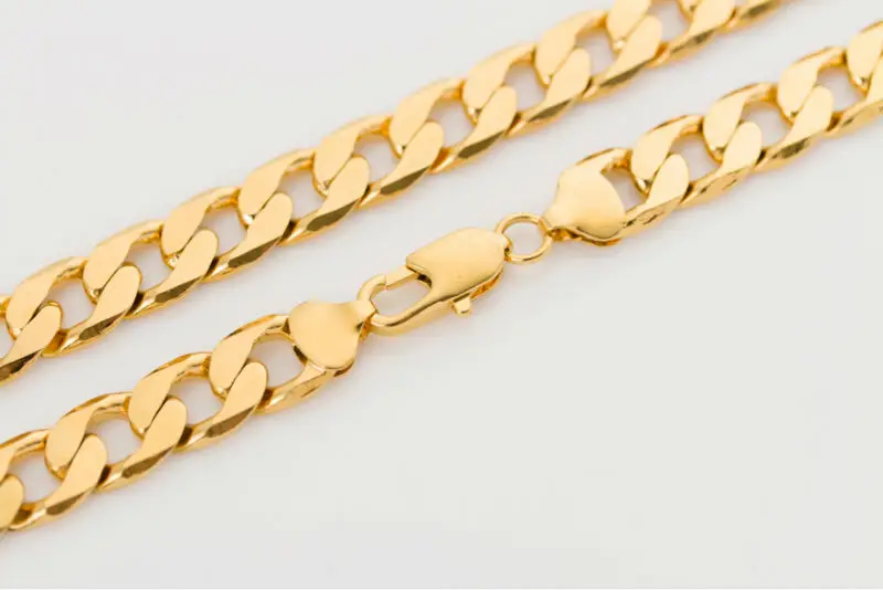 Classic high-polished snake chain brass plated man's necklace gold shop the same style high-quality jewelry does not fade