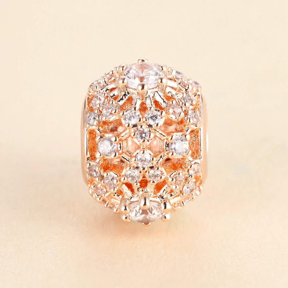 Inner Radiance Charm Rose Gold Beads For Jewelry Making Fits 925 Sterling Silver Bracelets Woman DIY Jewelry