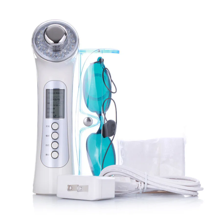 High frequency vibration galvanic ion ultrasonic pores makeup cleaner face massager led photon skin rejuvenation beauty device