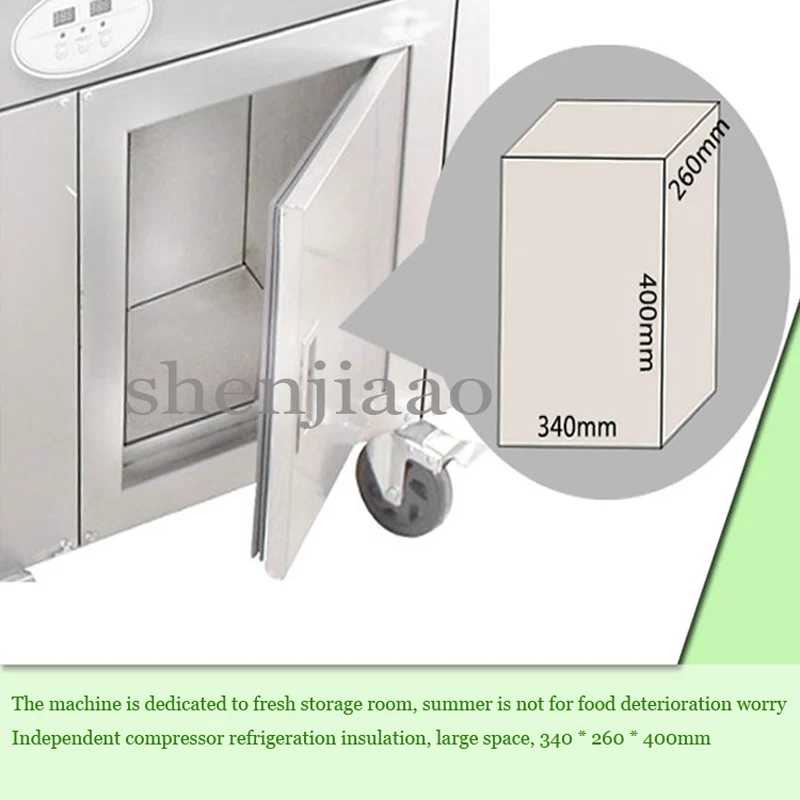 1 unidad de olla individual con gabinete de almacenamiento en frío, rollo de helado frito comercial, máquina de yogur frito CBJY-1D6A, máquina de rollo de leche frita