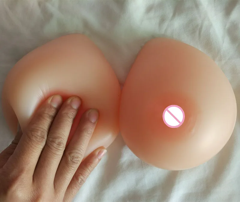 1400g E cup fake breast cosplay realistic silicone artificial breasts mastectomy prosthesis with red pink nipple