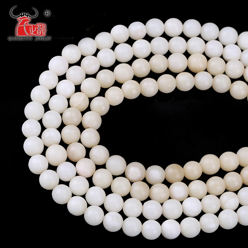 10PCS The natural camel bone is round and smooth with the beads DIY bracelet accessories.Hole 1.5mm