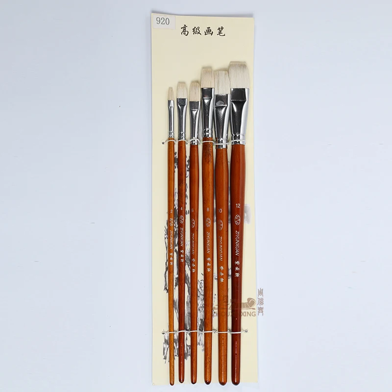 Goat gouache oil painting 6 pcs brush sets office calligraphy utensils brushes watercolor oil painting pen painting art supplies
