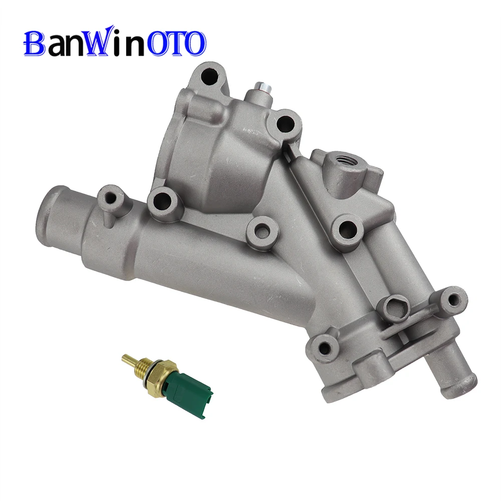 9687927980 Aluminum Car Engine Cooling System Thermosta Tousing Flange For Peugeot 307 407 Citroen C4 C5 1338.AV 1338AV 1336.X9