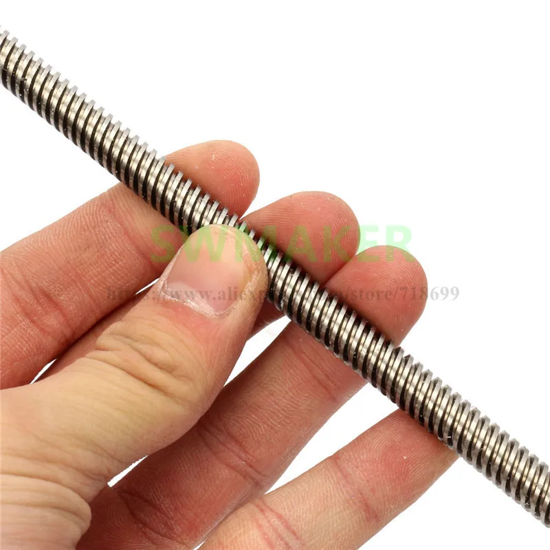 2pcs *8mm Metric Acme Lead Screw 290/500/540mm length stainless steel Tr8*8(P2) for DIY  C-Beam CNC 3D printer