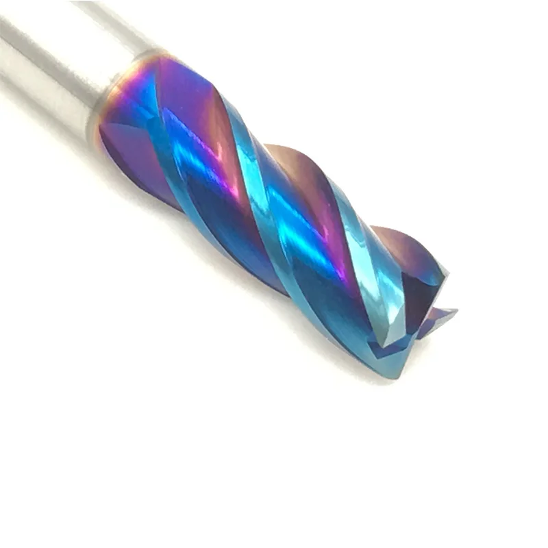 6mm Schaftfräser HRC65 4 Flöte D6 * 15*50mm * 4 T Vhm fett Schaftfräser Zylinderschaft nACo Blau Beschichtete Fräser Werkzeug