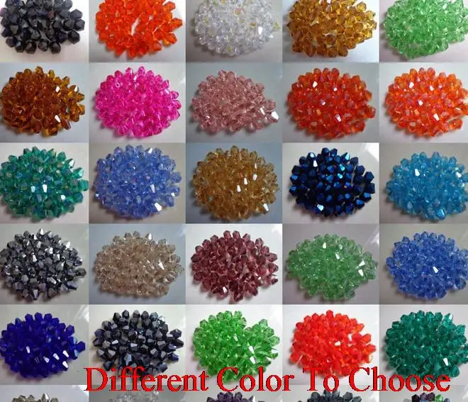 

4mm 1000Pcs/lot hotsale best mix color Bicone Faceted Glass Crystal Beads Black White Colored Mixed For Jewelry Making Spacer