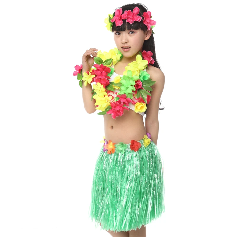 Free Shipping Halloween Carnival Fancy Dress Costumes for Kids Girls Children Hawaiian Hula Skirt Ballroom Belly Dancing Clothes image 3