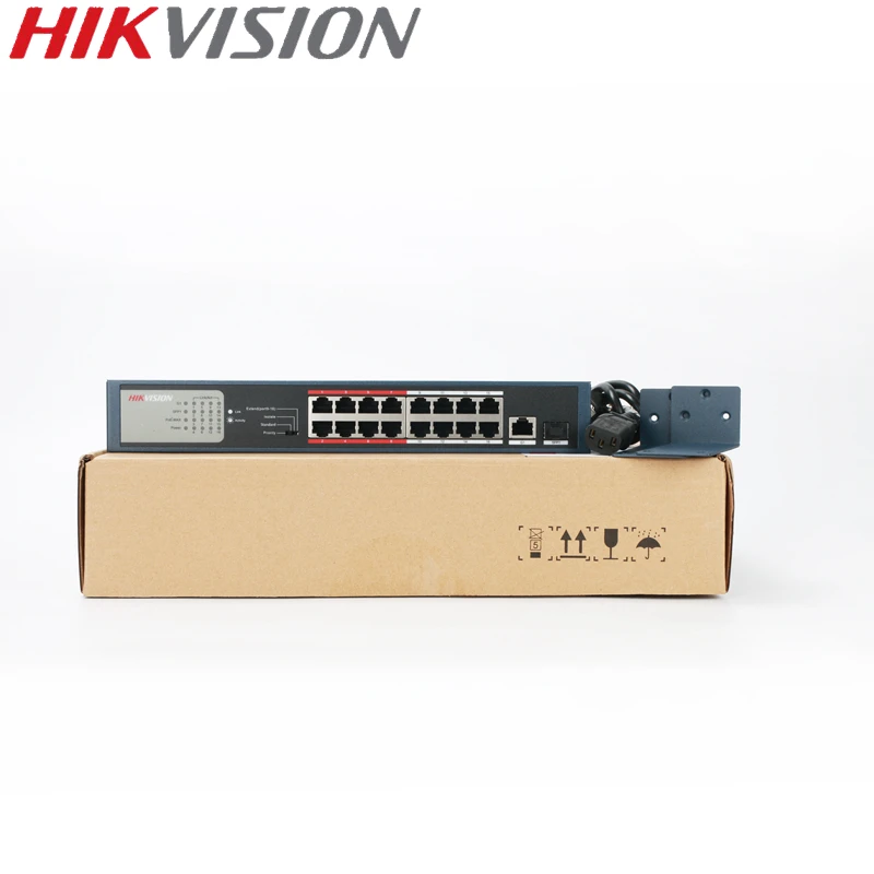 Hikvision DS-3E0318P-E M PoE 스위치 16 포트 10/100 Mbps PoE 포트 + 1 Uplink 1000M 포트 16CH NVR 및 CCTV IP 카메라