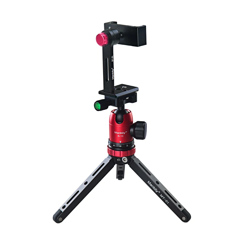 

Kolivar MT-01 Aluminum Tabletop Flexible Tripod Extension Mini Lightweight Tripod With Ball head Phone Holder For Camera Iphone