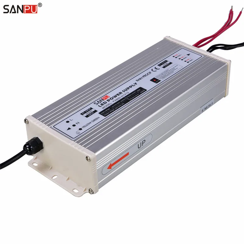 

SANPU SMPS 600w 12v LED Power Supply 50a Constant Voltage Switching Driver 220v 230v ac dc Lighting Transformer Rainproof IP63