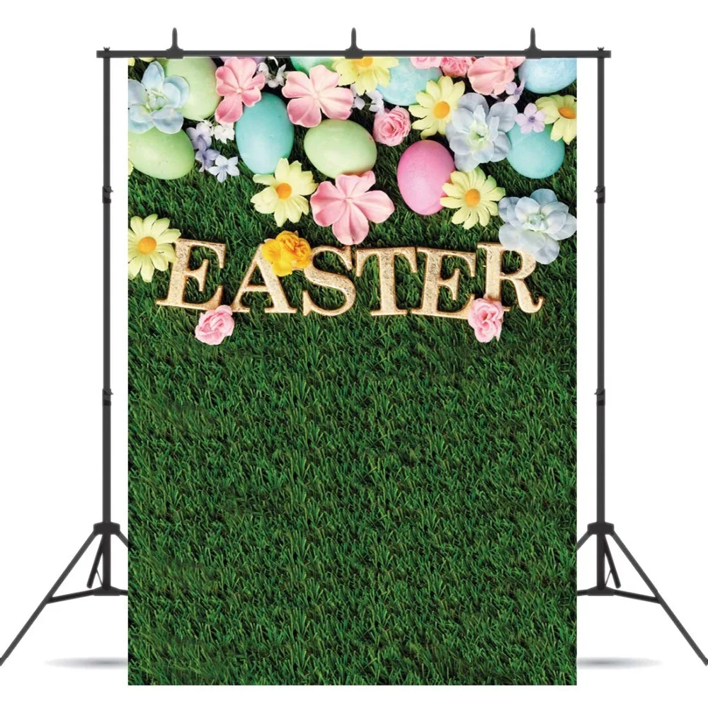 

5x7ft Happy Easter Photography Backdrops Green Grass Photo Background Colorful Eggs Children Kids Adult Portraits Photo Studio