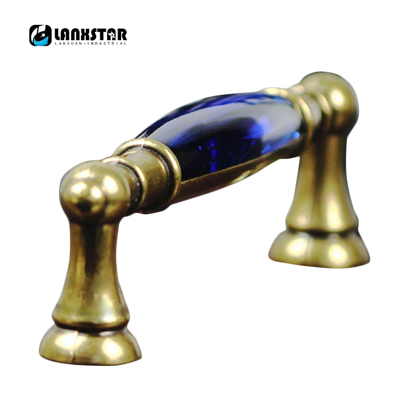 

K9 Crystal Glass European Classical Hardware Bronze Cabinet Cupboard Drawer Knob And Handles