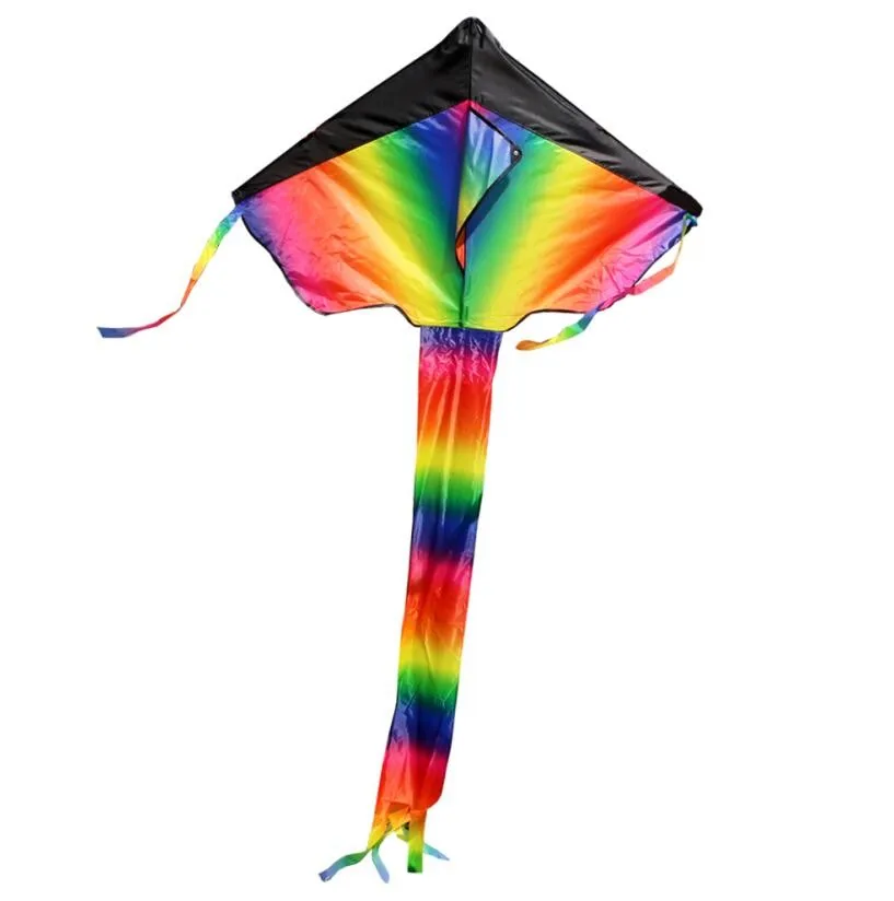 Zabawa na świeżym powietrzu 2,1 m Duże tęczowe latawce delta z 100 m linką do trzymania Latawce dla dzieci Zabawki do latania Sporty na świeżym powietrzu Zabawki na świeżym powietrzu