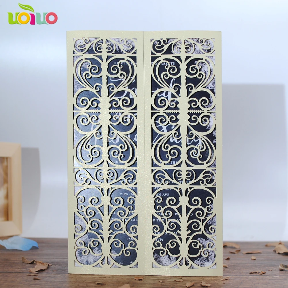 50set inc249 New Laser Cut Wedding Invitations Elegant Wedding Invitation Cards