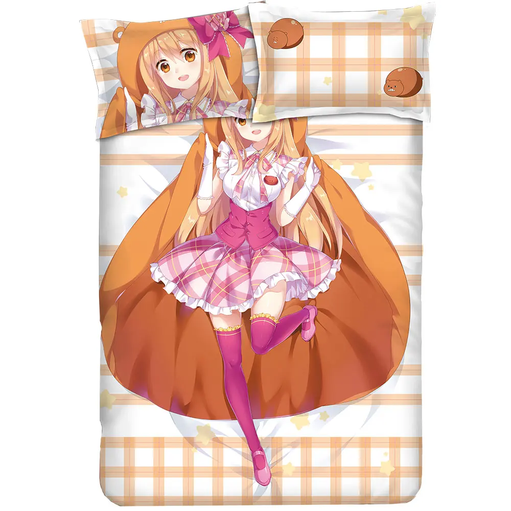 Anime JK Himouto! Umaru-chan Doma Umaru UMR Cute Cartoon Girl Bedding Comforter Sets Bed Flat Sheet Quilt Cover Pillowcase