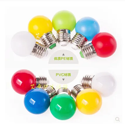 10PCS LED Blubs 1W 2W 3W 5W E27 B22 Indoors Red Blue Green White  Warm RGB Colorful Light Bulb Lamp Decorate Home Christmas