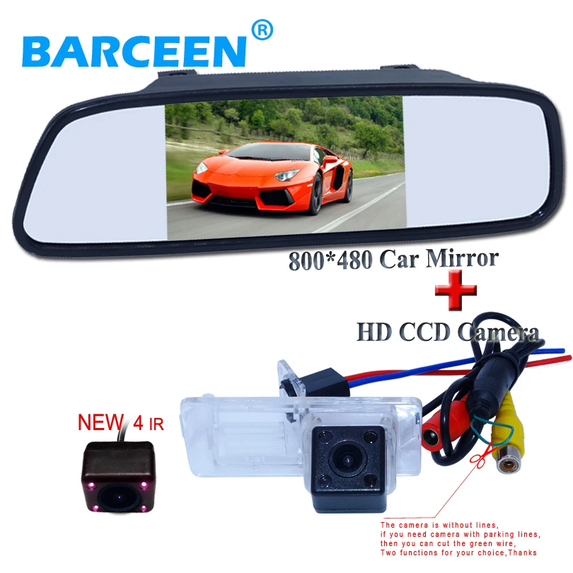 

5" car mirror monitor+ir lights car rearview camera 2 in 1 use for Renault Fluence/Dacia Duster/Megane 3/ for Nissan Terrano