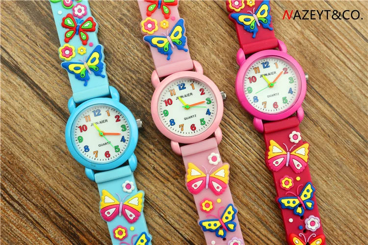 promotion little boys girls lovely colorful no.simple design quartz watch children 3D jelly wristwatch kids soft silicone clock