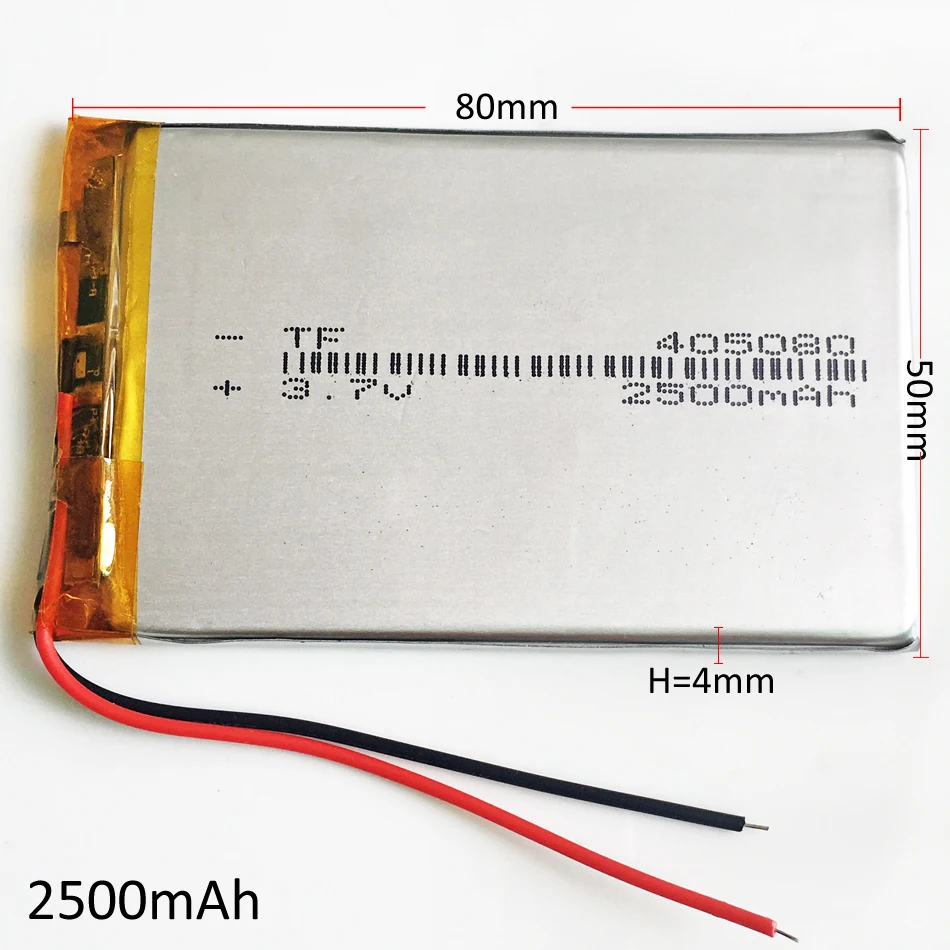 5 szt. 3.7V 2500mAh litowo-polimerowa LiPo akumulator 405080 ogniwa jonów do Mp3 GPS PSP tablet PC PAD MID Power Bank DVD