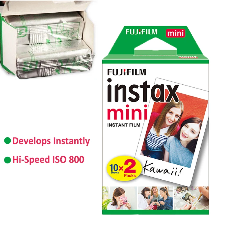 Fujifilm Instax Mini Film White 10 20 40 60 80 100 Sheets For FUJI Instant Photo Camera Mini 12/11 + Free Stickers（expiry-2024）