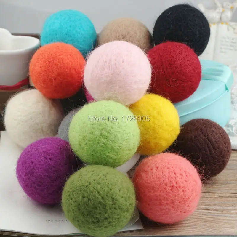 Wool Felt Balls Big Large Ball 50mm 5cm Christmas Round Felt Balls 2pcs 100% Felt Balls Christmas Decoration Pom Poms for DIY