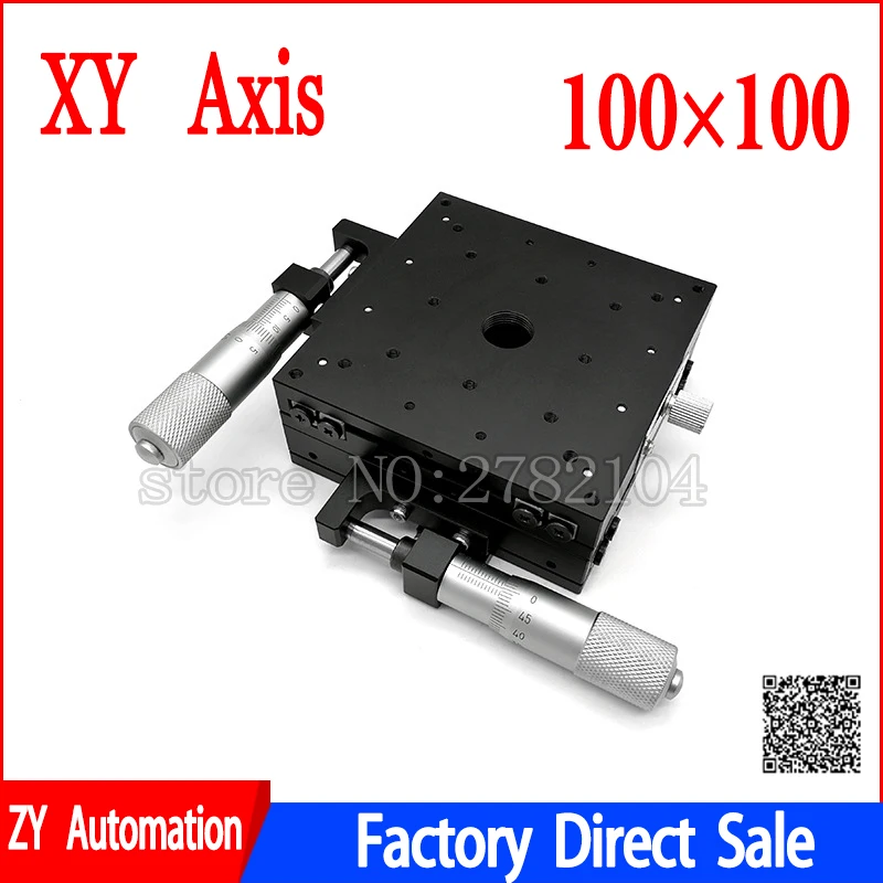 Axis 100*100 Estação de Aparamento Plataforma Deslocamento Manual Estágio Linear Mesa Deslizante Xy100-l Xy100-c Ly100-r Cruz Ferroviário xy