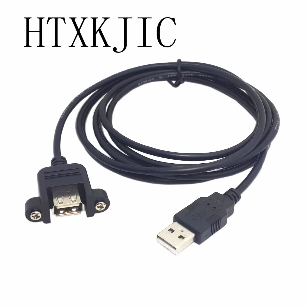 كابل تمديد USB 2.0 ذكر إلى أنثى ، مع لوحة تثبيت لولبية ، مغلف محمي ، 30 سنتيمتر 50 سنتيمتر 1 م 2 م 3 م 5 م