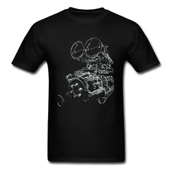 Cool Men T Shirt Car Engine T-shirt Super Fashion 2024 Male Streetwear Black Cotton Tshirt Graphic Tops Tees