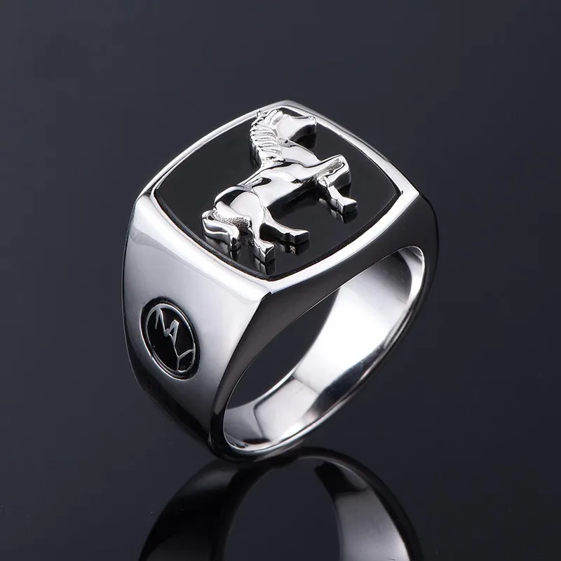 100%925silver rings lapis ring men male personality contracted index finger ring boyfriend gift, Japan and South Korea