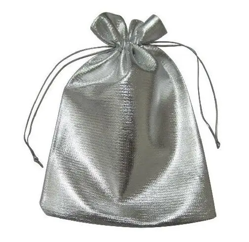 

9*12cm 50pcs Handmade Silver Drawstring Bags For Wedding/Party/Christmas/Gift/Jewelry Pouches Packaging Bags