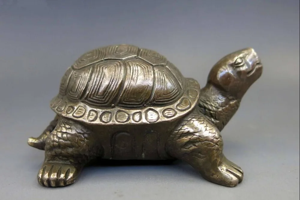 Elaborate Chinese Copper  tortoise sea Turtle Auspicious Statue