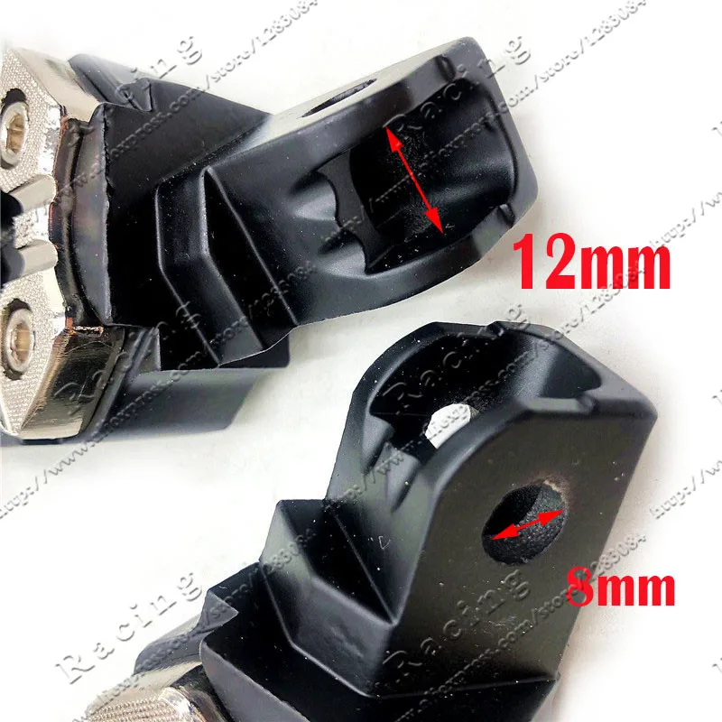 1 Pair Universal 8mm Metal Motorcycle Foot Pegs Pedals Footrests with Spring for dirt Pit Bike