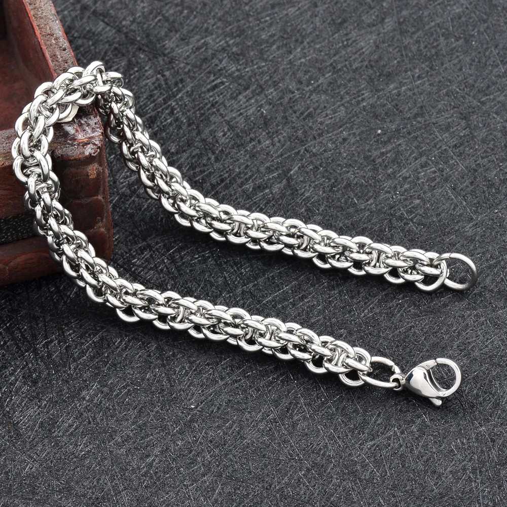 IJN0166  Punk Rock Complex winding Link Chain Bracelets Cool Men Jewelry Stainless Steel Man Color Bracelet