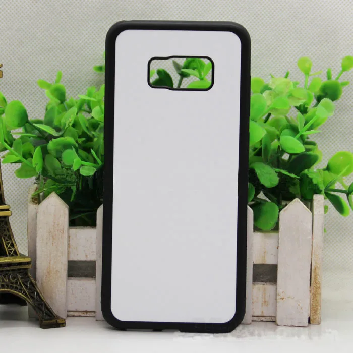 100 pcs Wholesale Black White Transparent DIY Sublimation White Cover Case for Samsung S8 S8 Plus S7 S7 edge with Aluminum Plate