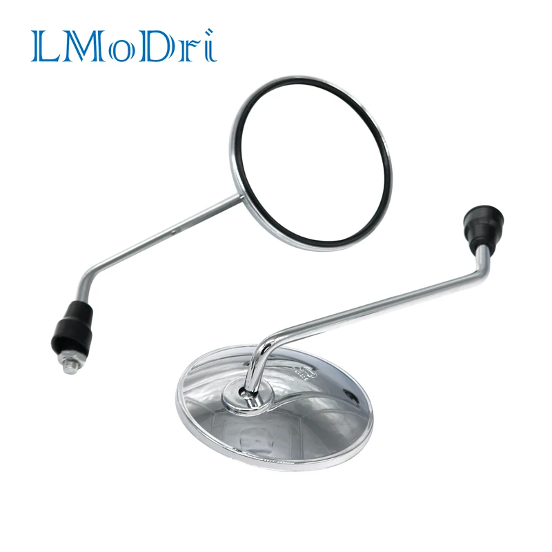 

LMoDri Motorcycle 8mm Round Back View Mirror Electric Bicycle Rearview Mirrors Silver Moped Side Mirror