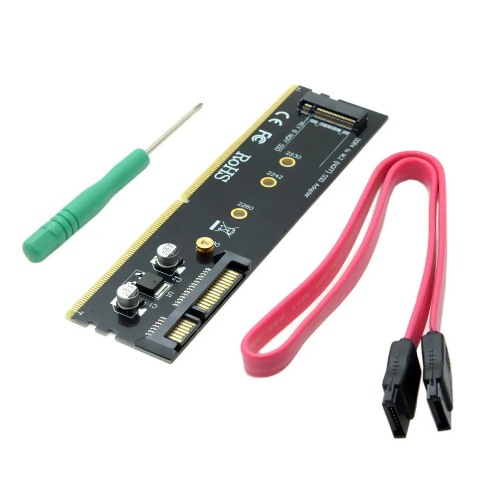 M2 M.2 NGFF B-key / B/M-key SSD-на SATA 22-контактный адаптер жесткого диска PCBA с держателем разъема DDR4
